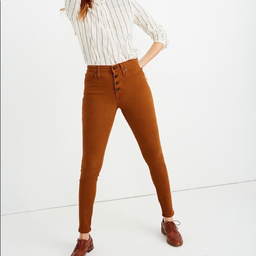 NWT Madewell 9” mid rise jeans burnt sienna sz 29